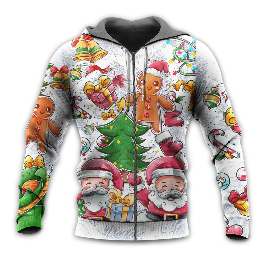 Zip Hoodie / S Christmas Santa Cutie Winter Snowman Gingerbread - Hoodie - Owls Matrix LTD