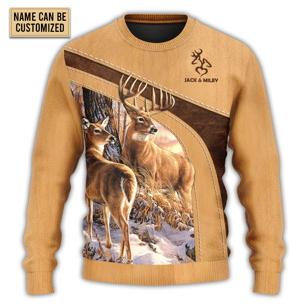 Christmas Sweater / S Deer Here Lives An Old Buck And His Sweet Doe Personalized - Sweater - Ugly Christmas Sweaters - Owls Matrix LTD