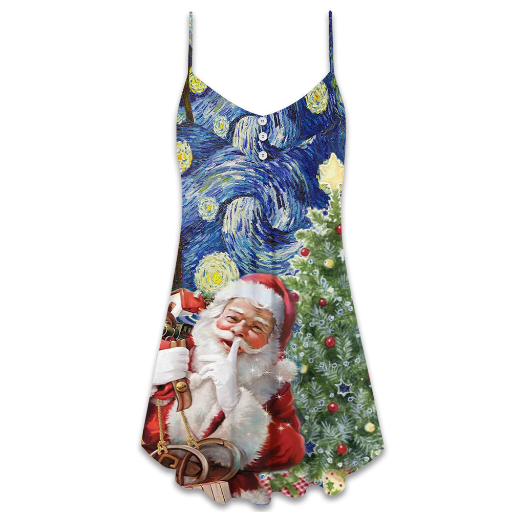 Christmas Shhhhh! It's Secret Gift For You - V-neck Sleeveless Cami Dress - Owls Matrix LTD