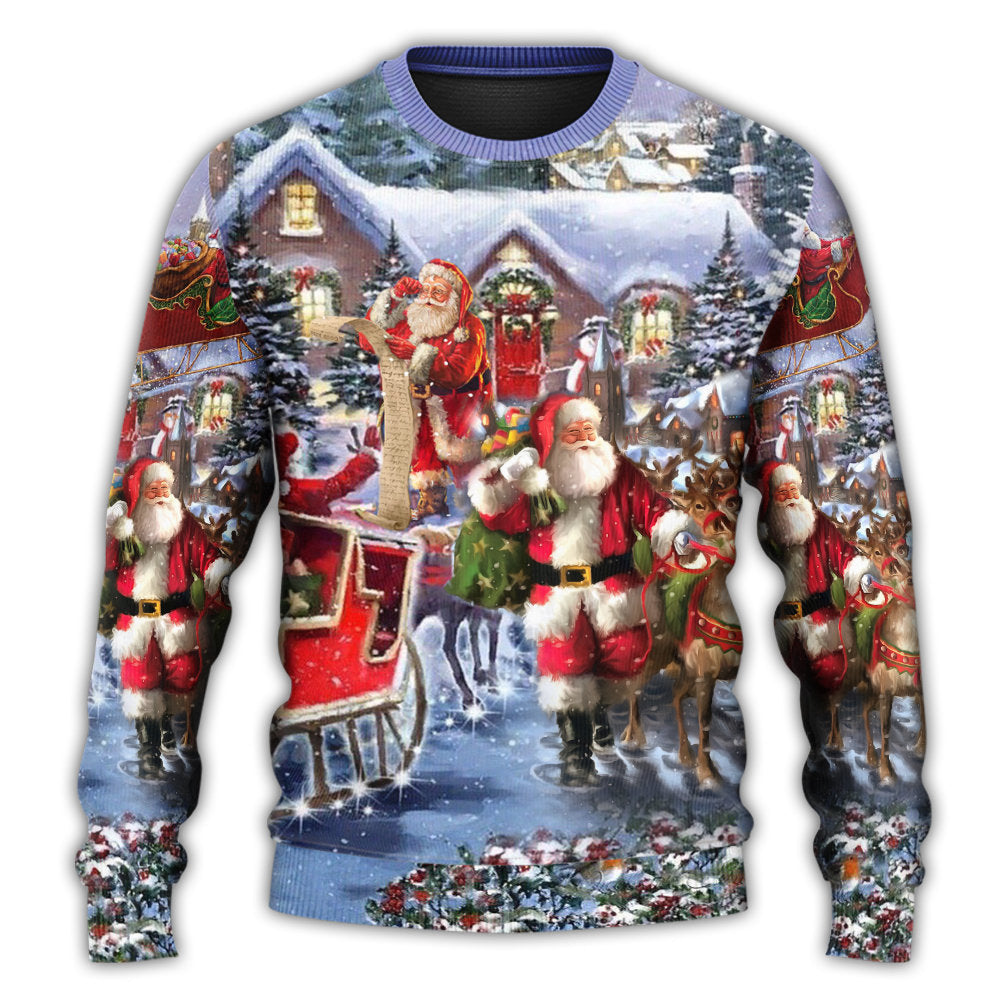 Christmas Sweater / S Christmas Santa Claus Comes Tonight - Sweater - Ugly Christmas Sweaters - Owls Matrix LTD