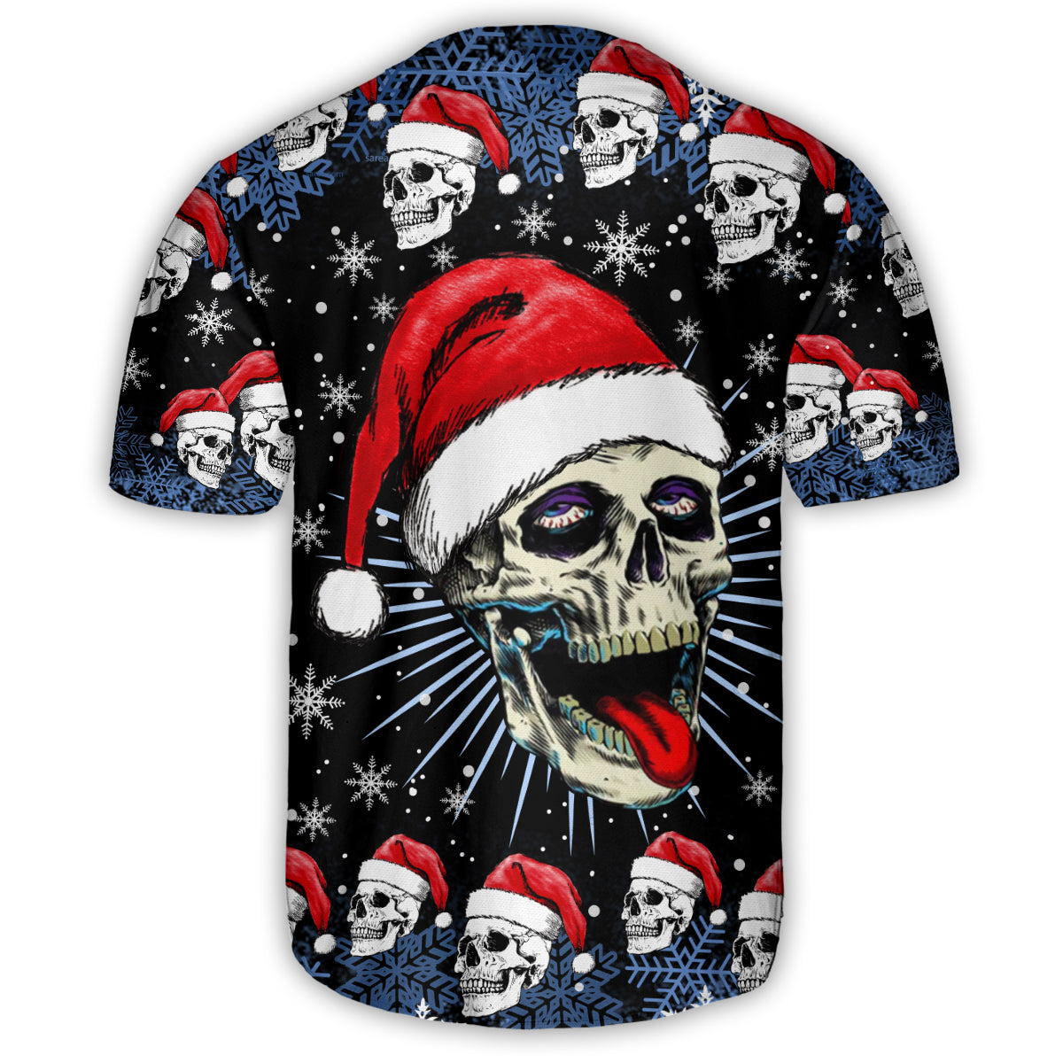 Skull Christmas On The Naughty Listand I Regret Nothing - Baseball Jersey - Owls Matrix LTD