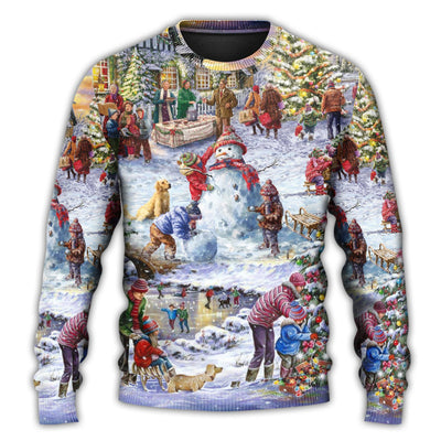 Christmas Sweater / S Christmas Winter Holiday Santa Claus Is Coming - Sweater - Ugly Christmas Sweaters - Owls Matrix LTD