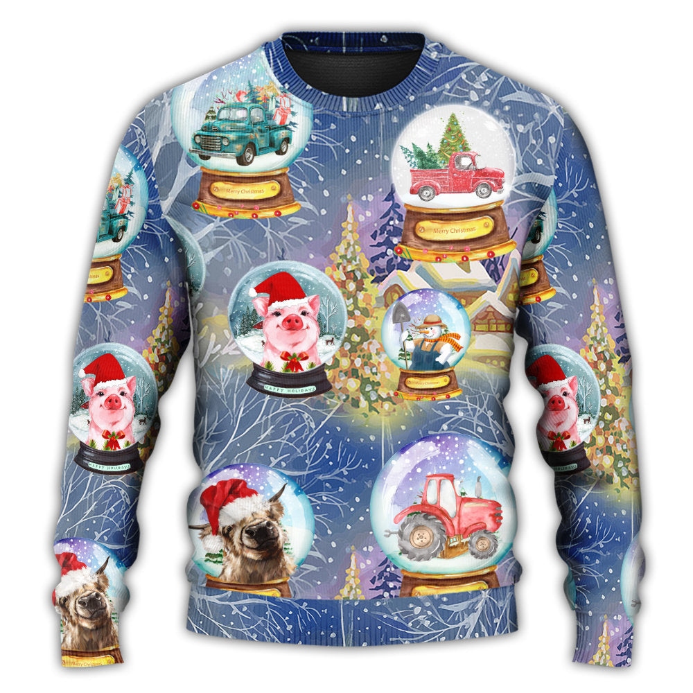 Christmas Sweater / S Christmas Farmer Xmas Funny Global - Sweater - Ugly Christmas Sweaters - Owls Matrix LTD