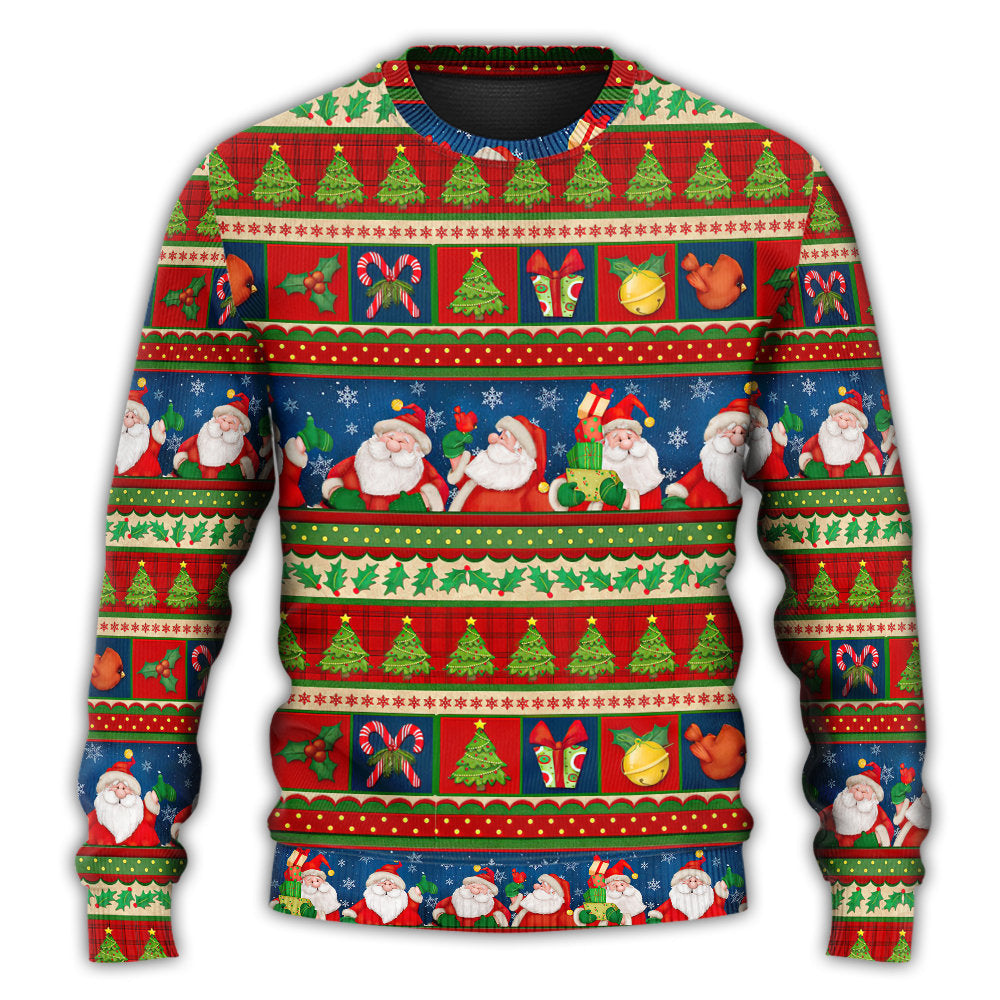 Christmas Sweater / S Christmas Santa Claus Happy Xmas - Sweater - Ugly Christmas Sweaters - Owls Matrix LTD