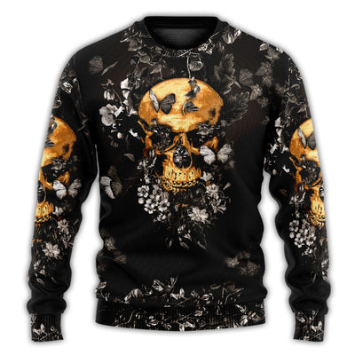 Christmas Sweater / S Skull Flowers Grow Out Of Dark Moments - Sweater - Ugly Christmas Sweaters - Owls Matrix LTD