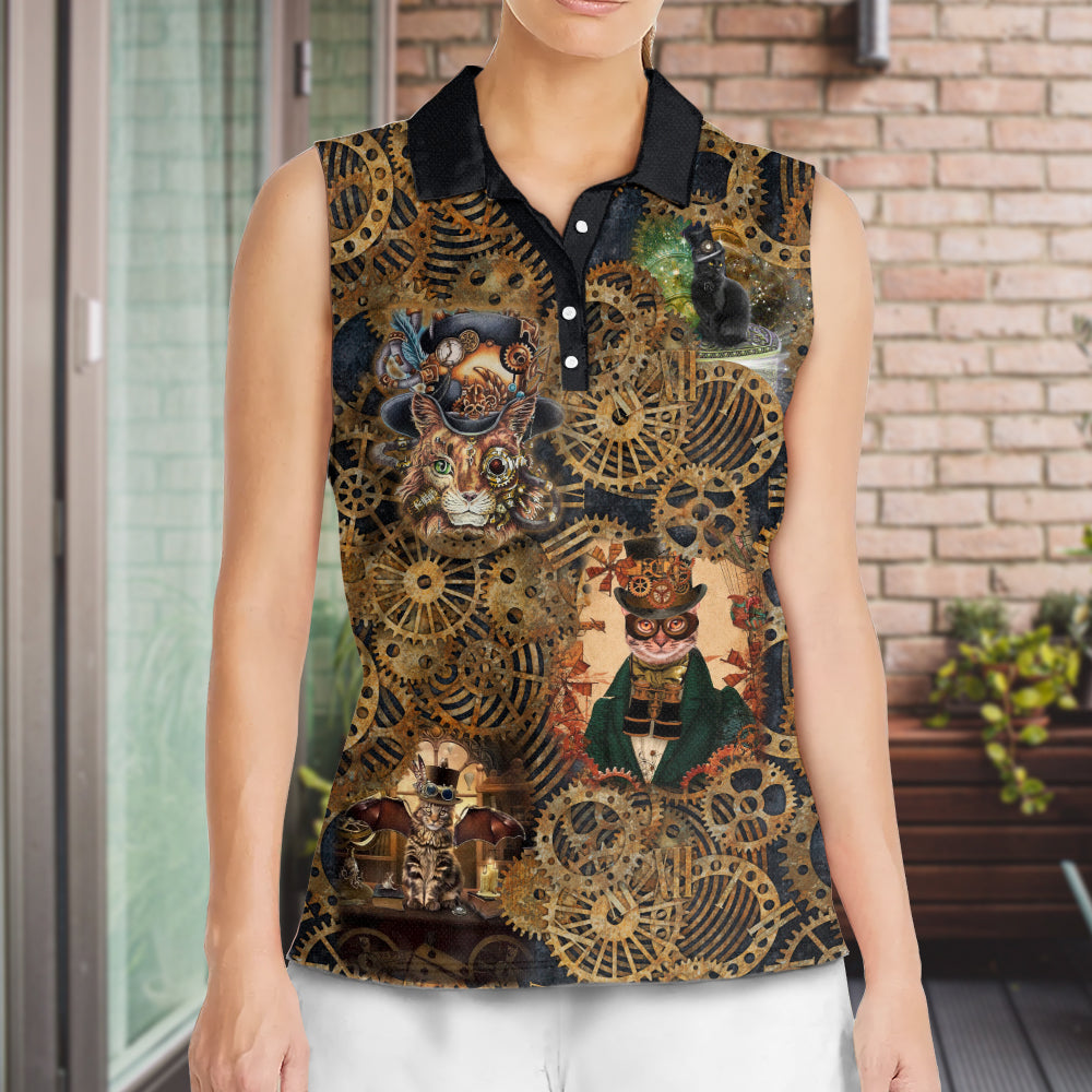 Cat Love Machine Vintage - Women's Polo Shirt - Owls Matrix LTD