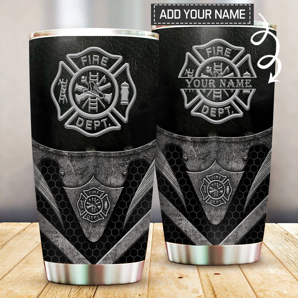 Firefighter Metal With Black And White Style – Tumbler - Owls Matrix LTD