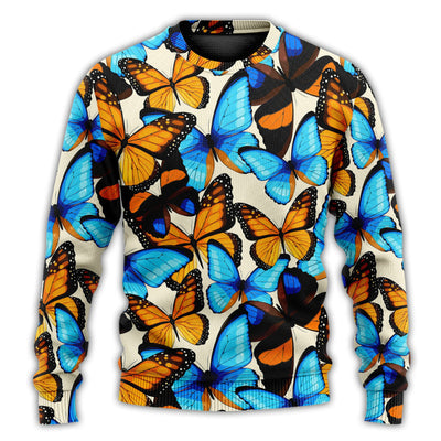 Christmas Sweater / S Butterfly Abstract Colorful Vintage - Sweater - Ugly Christmas Sweaters - Owls Matrix LTD