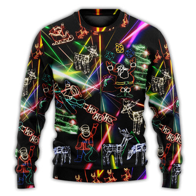 Christmas Sweater / S Christmas Tree Neon Art And Snowman - Sweater - Ugly Christmas Sweaters - Owls Matrix LTD