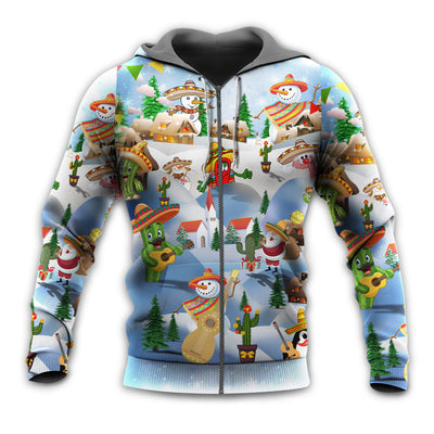 Zip Hoodie / S Christmas Merican Say Merry Xmas - Hoodie - Owls Matrix LTD