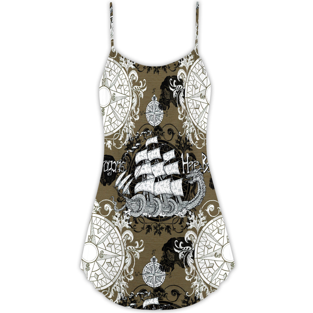 Dragon Old Ship Vintage Anchor Sea Life - V-neck Sleeveless Cami Dress - Owls Matrix LTD
