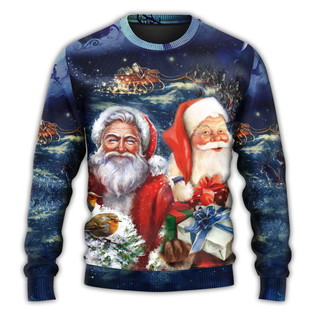 Christmas Sweater / S Christmas Santa Claus Snow - Sweater - Ugly Christmas Sweaters - Owls Matrix LTD
