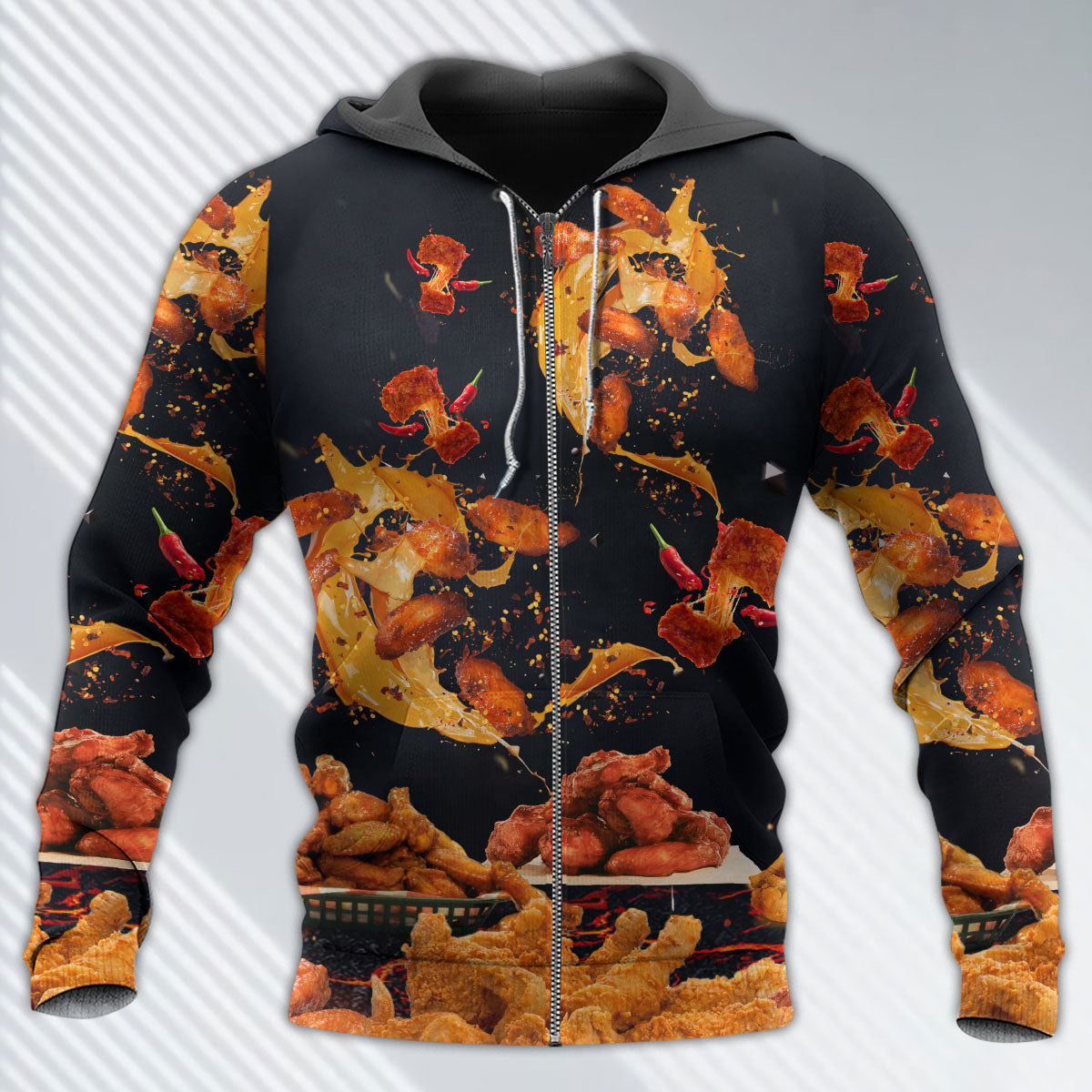 Food Chicken Wing Fast Food Delicious - Hoodie - Owls Matrix LTD