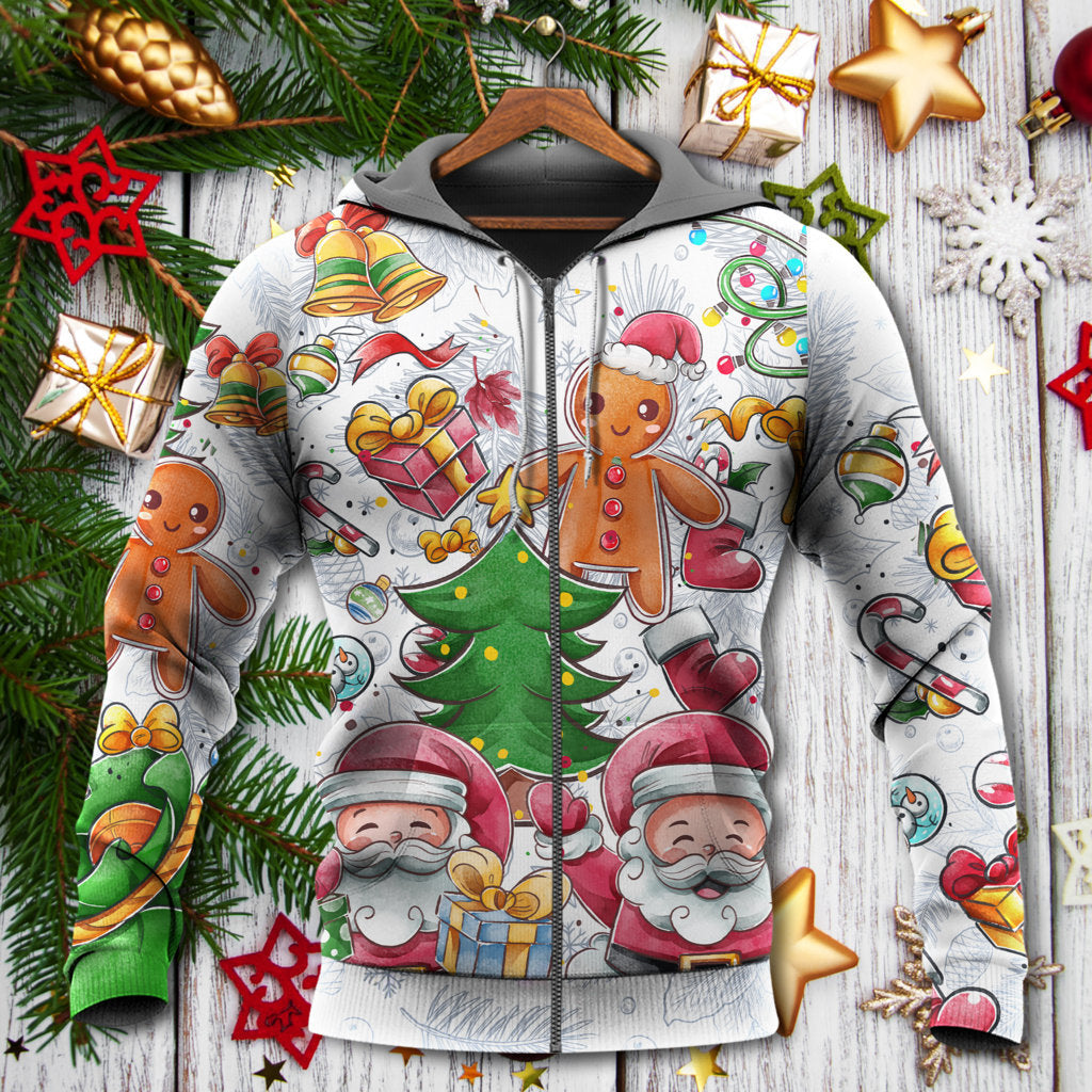 Christmas Santa Cutie Winter Snowman Gingerbread - Hoodie - Owls Matrix LTD