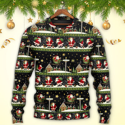 Christmas Santa Claus Big Night - Sweater - Ugly Christmas Sweaters - Owls Matrix LTD