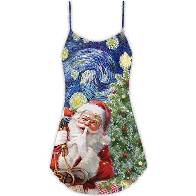 Christmas Shhhhh! It's Secret Gift For You - V-neck Sleeveless Cami Dress - Owls Matrix LTD