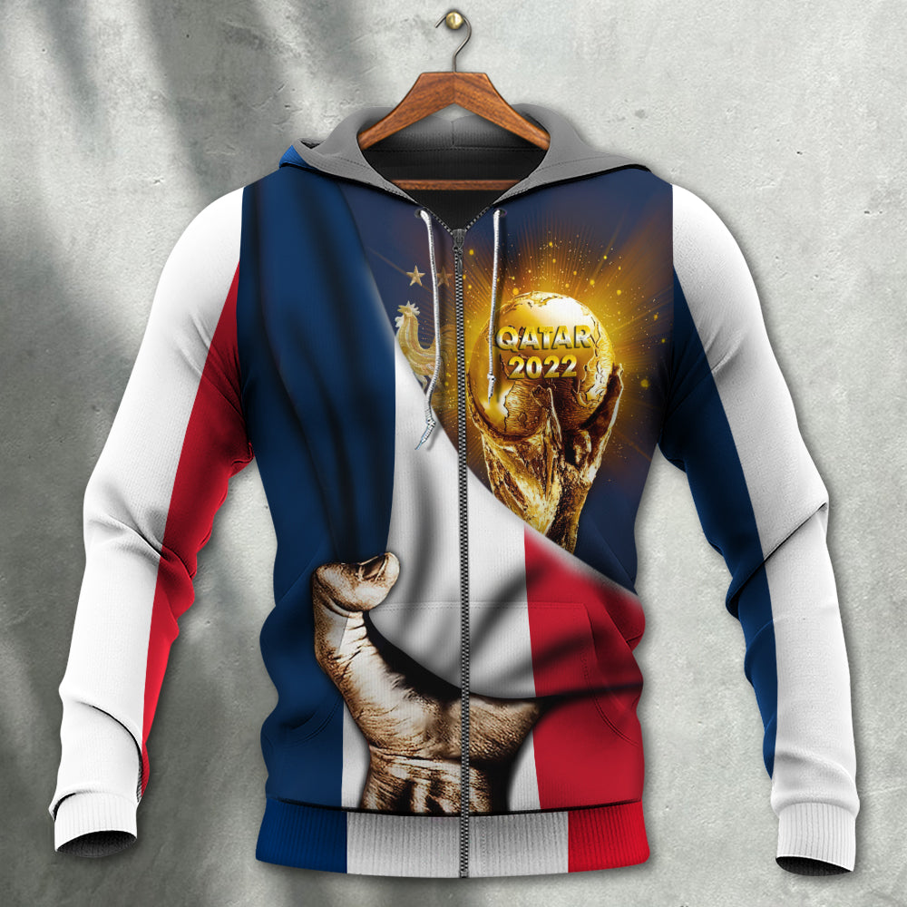 World Cup Qatar 2022 France Will Be The Champion Flag Vintage - Hoodie - Owls Matrix LTD
