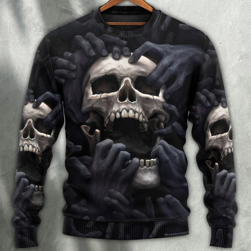 Skull Dark Screaming Hell's Hand - Sweater - Ugly Christmas Sweaters - Owls Matrix LTD