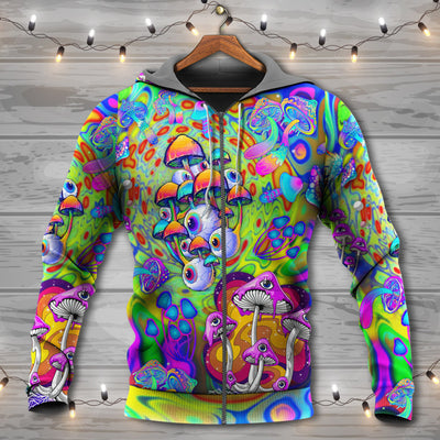 Hippie Mushroom Stay Trippy Little Hippie Colorful - Hoodie - Owls Matrix LTD