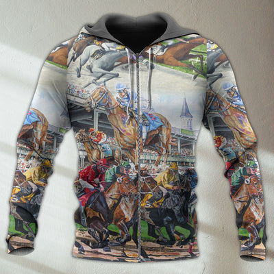 Horse Racing Be Strong Be Brave - Hoodie - Owls Matrix LTD