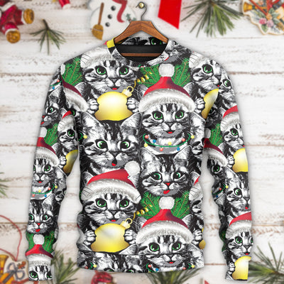 Christmas Meowy Xmas Cat Lover - Sweater - Ugly Christmas Sweaters - Owls Matrix LTD