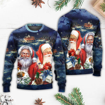 Christmas Santa Claus Snow - Sweater - Ugly Christmas Sweaters - Owls Matrix LTD