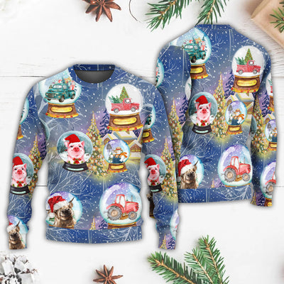 Christmas Farmer Xmas Funny Global - Sweater - Ugly Christmas Sweaters - Owls Matrix LTD