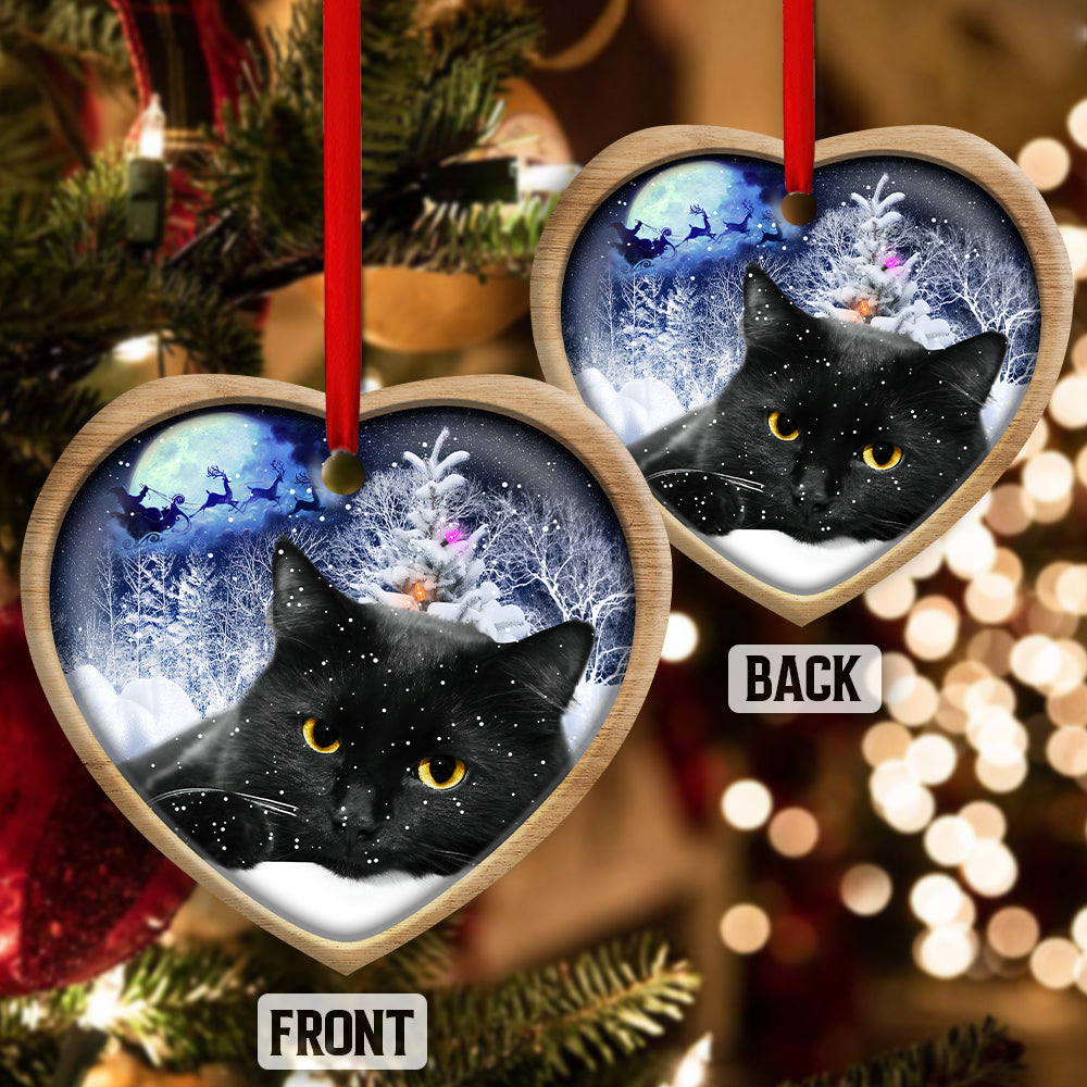 Christmas Black Cat Love Xmas Light Decor Tree Hanging - Heart Ornament - Owls Matrix LTD