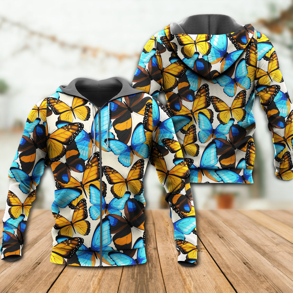 Butterfly Abstract Colorful Vintage - Hoodie - Owls Matrix LTD