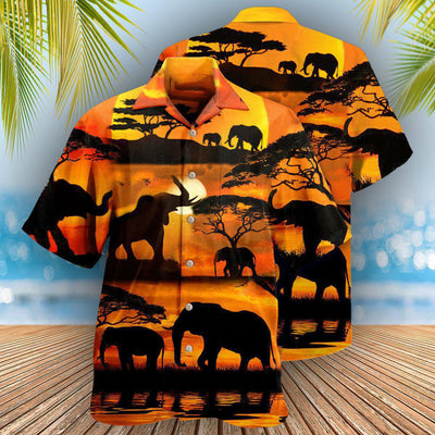 Elephant You're Stronger Than You Think In Yellow Sky - Hawaiian Shirt - Owls Matrix LTD