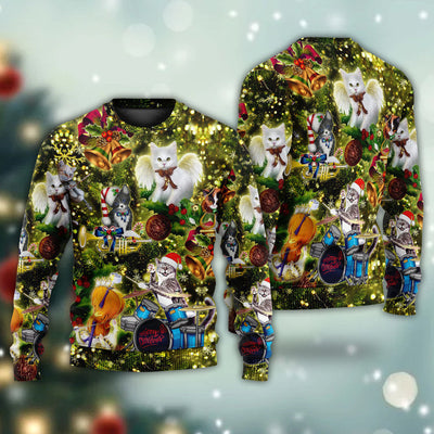 Cat Merry Christmas Angel - Sweater - Ugly Christmas Sweaters - Owls Matrix LTD