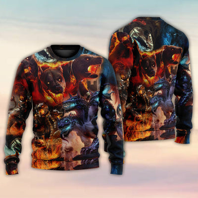 Dog Larva And Frozen - Sweater - Ugly Christmas Sweaters - Owls Matrix LTD