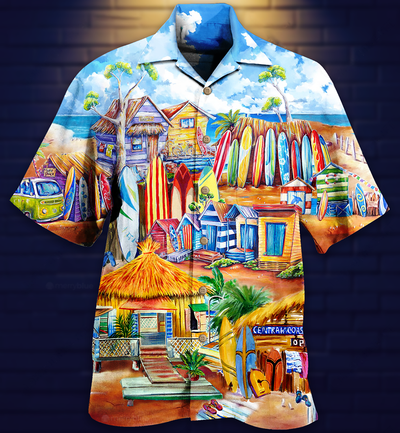Surfing Store And Beach - Hawaiian Shirt - Owls Matrix LTD