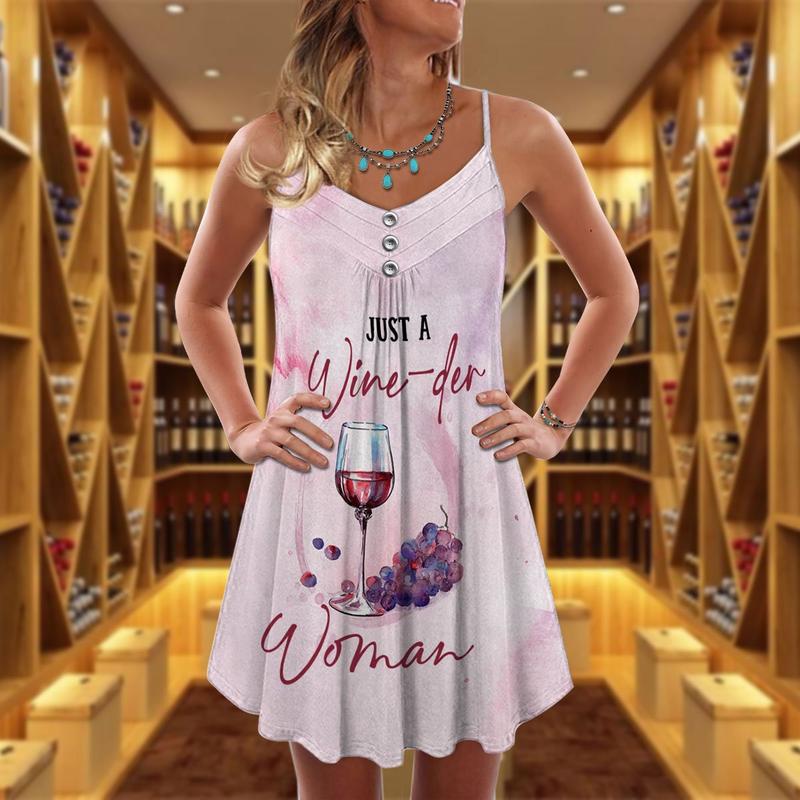 Wine And Summer Vibes Just A Wine - Summer Dress - Owls Matrix LTD