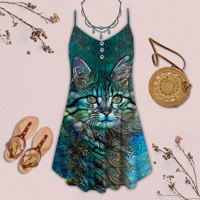 Cat Love Summer Vibes Cool - Summer Dress - Owls Matrix LTD