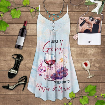 Wine And Summer Vibes Who Loves Music And Wine - Summer Dress - Owls Matrix LTD