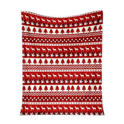 50" x 60" ASL Christmas Red Pattern - Flannel Blanket - Owls Matrix LTD