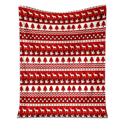 50" x 60" ASL Christmas White And Red - Flannel Blanket - Owls Matrix LTD