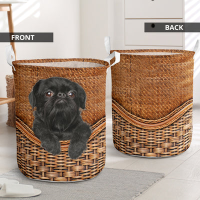 Affenpinscher dog rattan teaxture - Laundry basket - Owls Matrix LTD