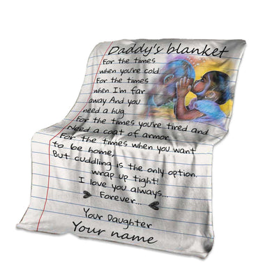 50" x 60" African Daddy's American Personalized - Flannel Blanket - Owls Matrix LTD