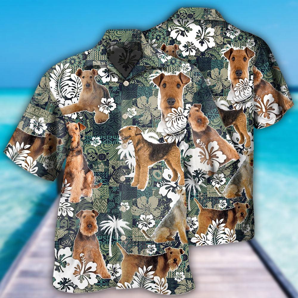 Airedale Terrier Dog Lover Tropical - Hawaiian Shirt - Owls Matrix LTD