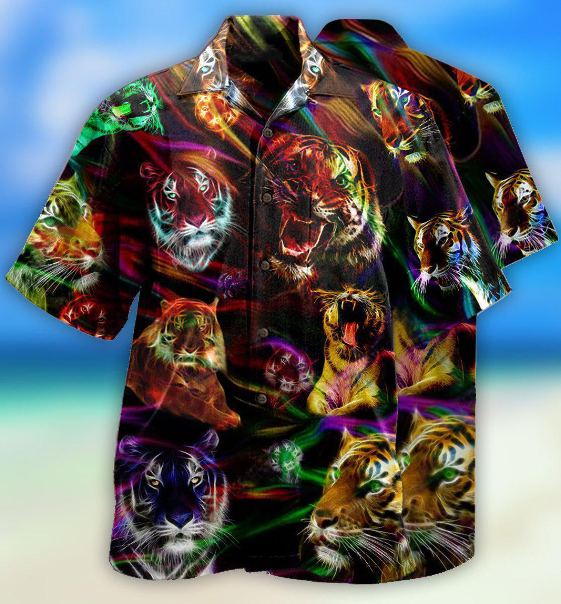 Tiger Animals Amazing Tiger Neon - Hawaiian Shirt - Owls Matrix LTD