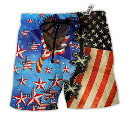 Beach Short / Adults / S America Only In The Darkness Can You See The Stars - Beach Short - Owls Matrix LTD