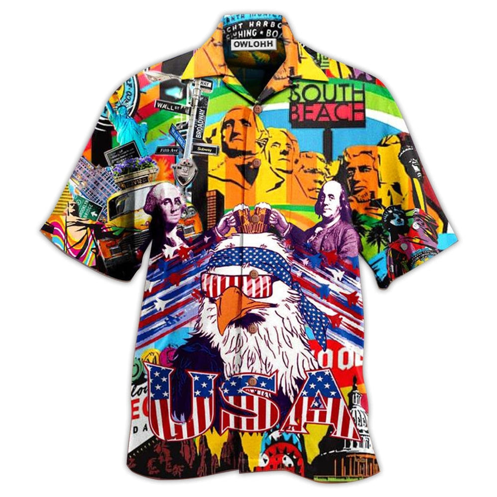 Hawaiian Shirt / Adults / S America Proud Forever - Hawaiian Shirt - Owls Matrix LTD