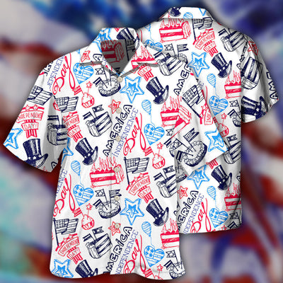 America Independence Day Art Style - Hawaiian Shirt - Owls Matrix LTD