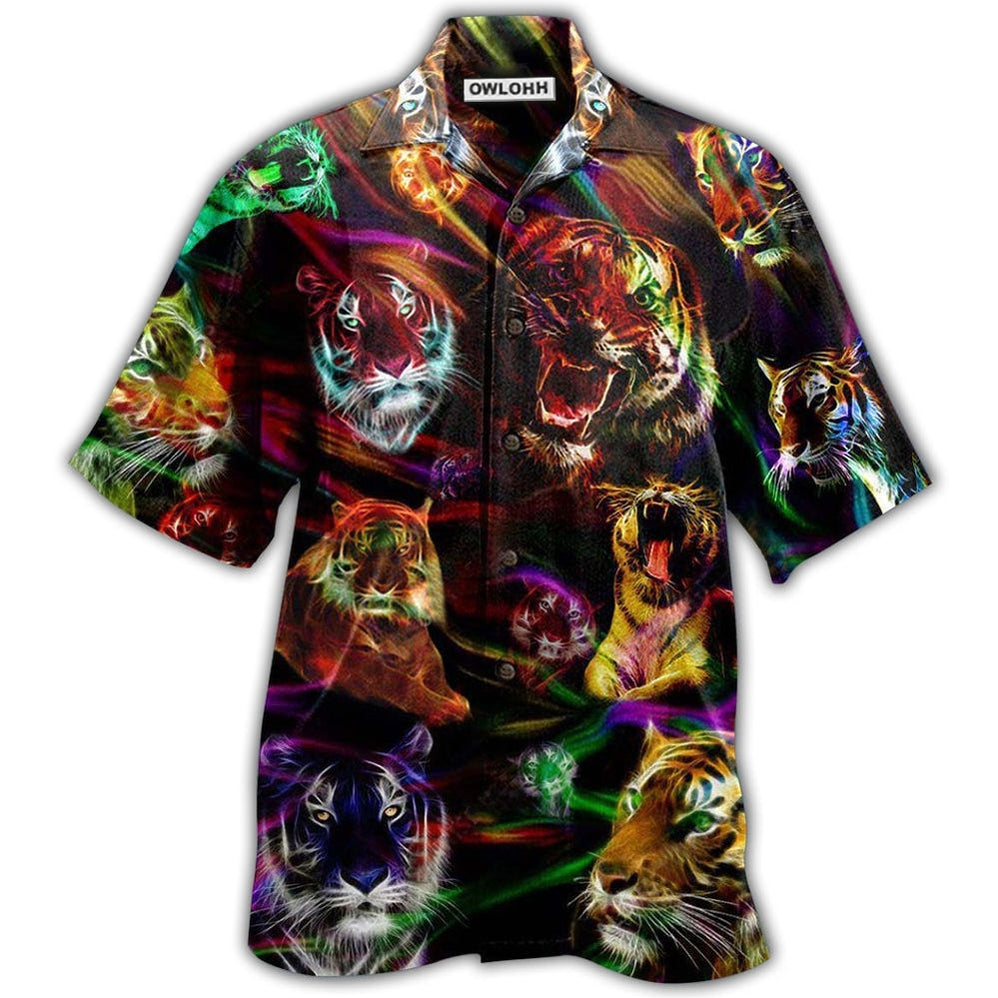 Hawaiian Shirt / Adults / S Tiger Animals Amazing Tiger Neon - Hawaiian Shirt - Owls Matrix LTD