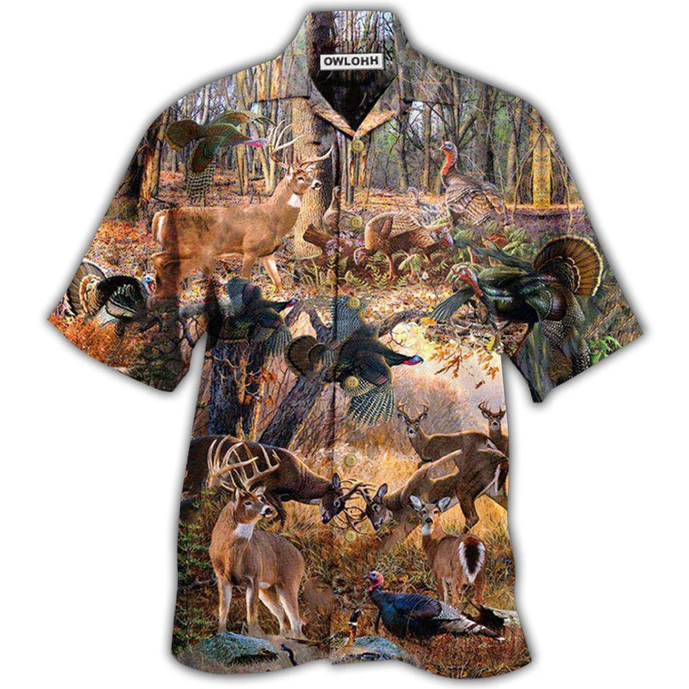 Hawaiian Shirt / Adults / S Animals If It Flies It Dies If It Hops It Drops With Vintage Style - Hawaiian Shirt - Owls Matrix LTD