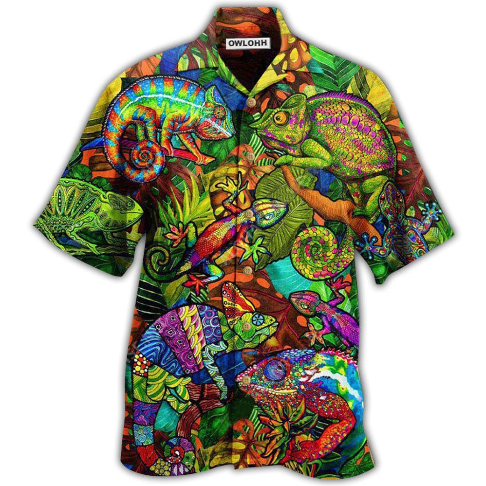 Hawaiian Shirt / Adults / S Chameleon Animals Life Is Better With A Chameleon Pattern - Hawaiian Shirt - Owls Matrix LTD