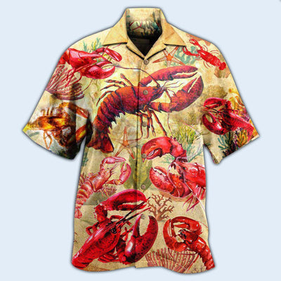 Shrimp Animals Red In The Ocean - Hawaiian Shirt - Owls Matrix LTD