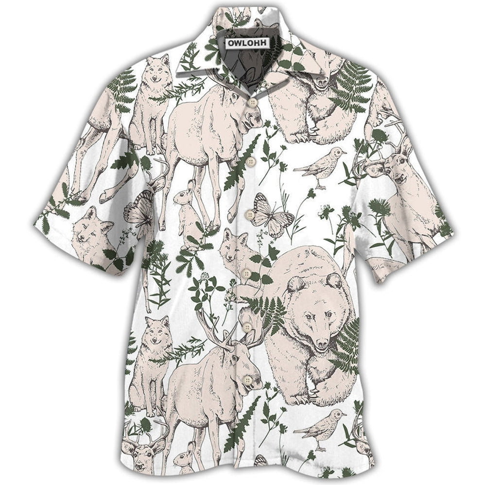 Hawaiian Shirt / Adults / S Animals Wild Animals Forest Basic Style - Hawaiian Shirt - Owls Matrix LTD